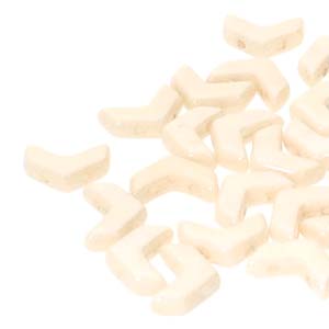 Chevron Duo Bead Strand 10x4mm - 30 Beads - Beige Luster