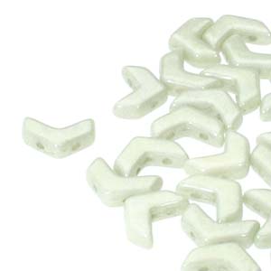 Chevron Duo Bead Strand 10x4mm – 30 Beads – Green Luster