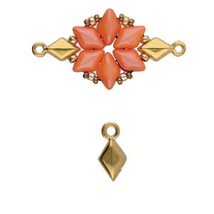 Sykia - GemDuo Bead Ending - 24k Gold Plated - Pack of 2