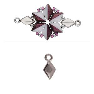 Sykia - GemDuo Bead Ending - Antique Silver Plated - Pack of 2