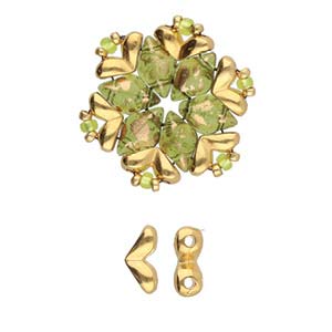 Mitakas - GemDuo Side Bead - 24k Gold Plated - Pack of 2