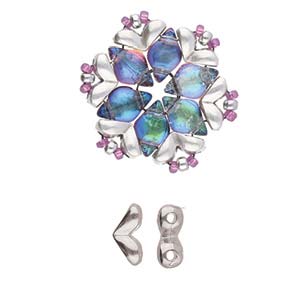 Mitakas - GemDuo Side Bead - Antique Silver Plated - Pack of 2