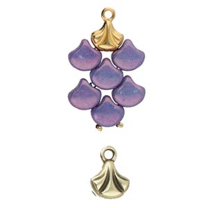 Padanassa - Ginko Bead Ending - Antique Brass Plated - Pack of 2