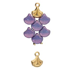 Padanassa - Ginko Bead Ending - 24k Gold Plated - Pack of 2