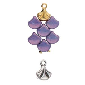 Padanassa - Ginko Bead Ending - Antique Silver Plated - Pack of 2