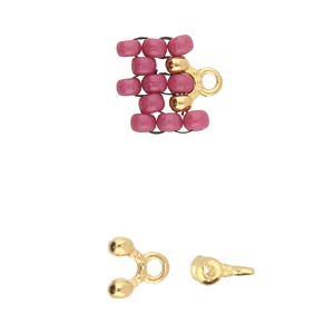 Alona - 8/0 Seed Bead Ending - 24kt Gold Plated - Pack of 2