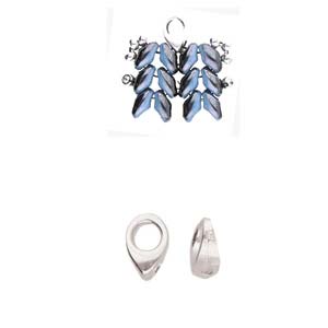 Kolympos – Superduo Ending – Antique Silver Plated – Pack of 2