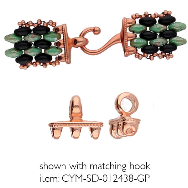 Mesaria 3 - Superduo Eye - Rose Gold Plated - Pack of 2