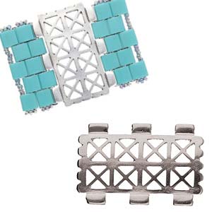 Faragas - Tila Bead Connector - Antique Silver Plated