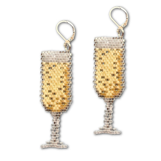 Miyuki Champagne Glass Earring Kit