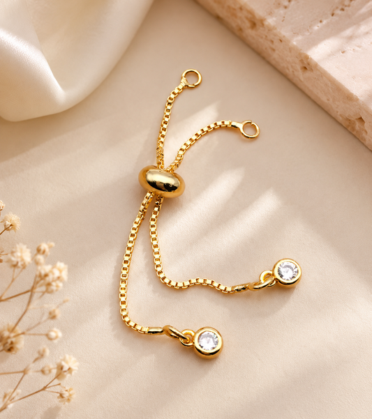 18K copper plated real golden with zirconium pull-out bracelet
