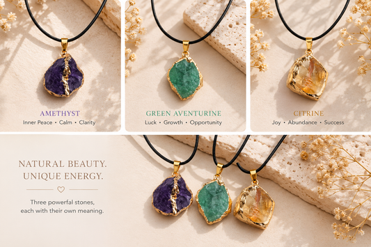 Raw Crystal Pendant Necklace – Natural Gemstone