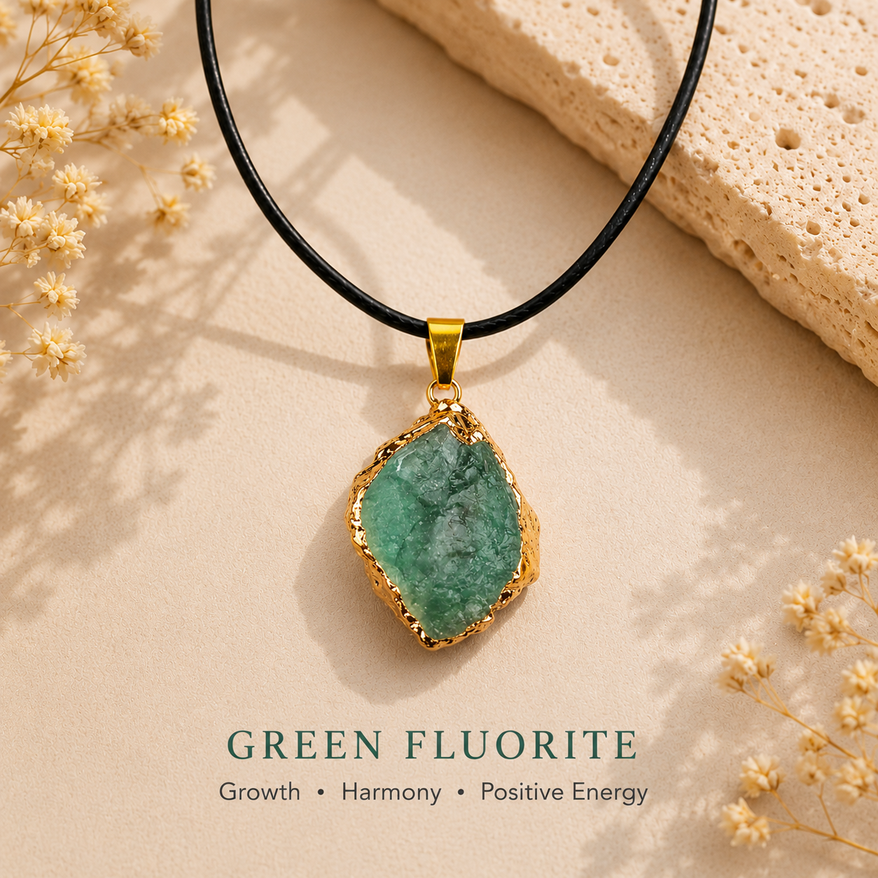 Raw Crystal Pendant Necklace – Natural Gemstone