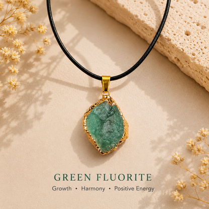Raw Crystal Pendant Necklace – Natural Gemstone