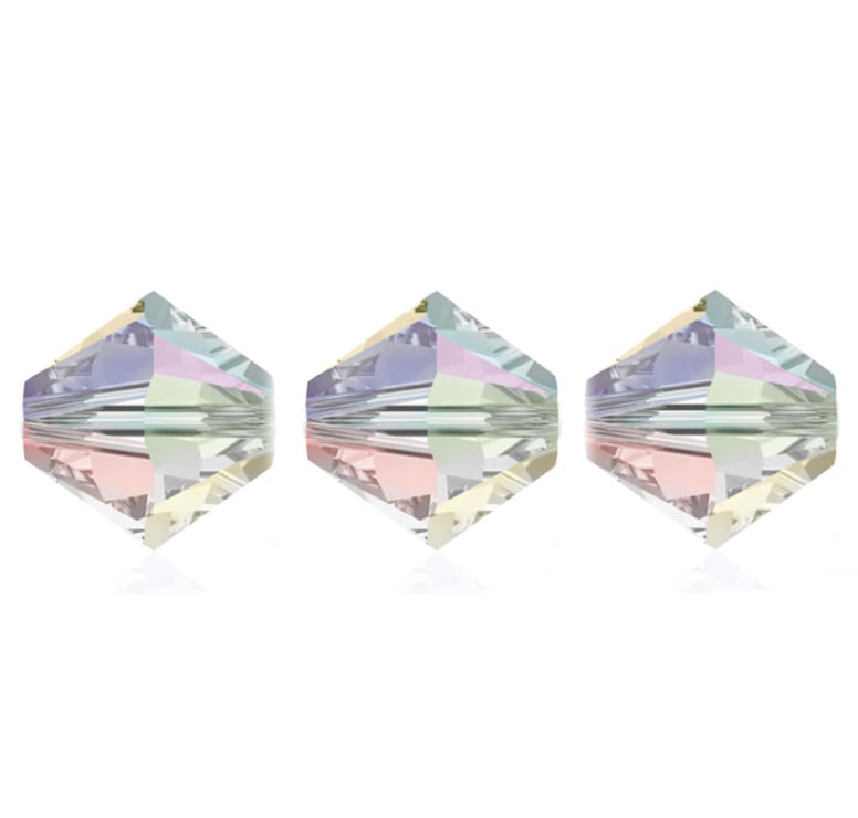 4mm Preciosa Bicones - Crystal AB2X - Pack of 30
