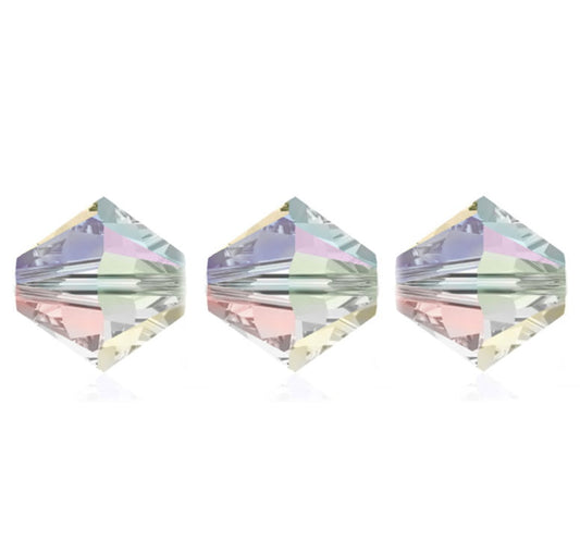 4mm Preciosa Bicones - Crystal AB2X - Pack of 30