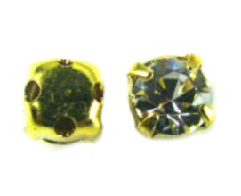 6mm Gold Plated Rose Montee x 24 – Crystal
