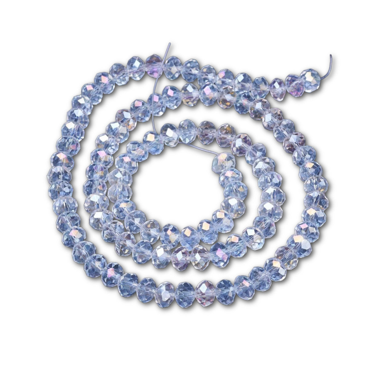 6x8mm Crystal Rondelle Bead Strand – Approx 70 Beads – Crystal AB