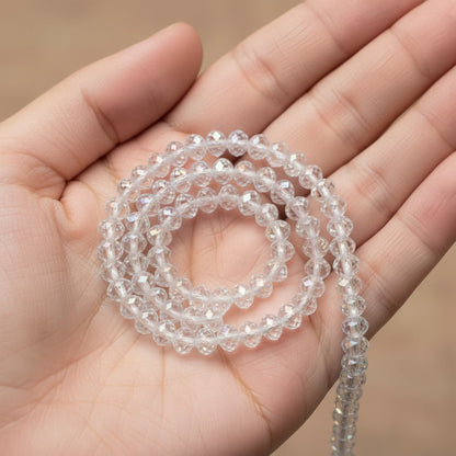 6x8mm Crystal Rondelle Bead Strand – Approx 70 Beads – Crystal