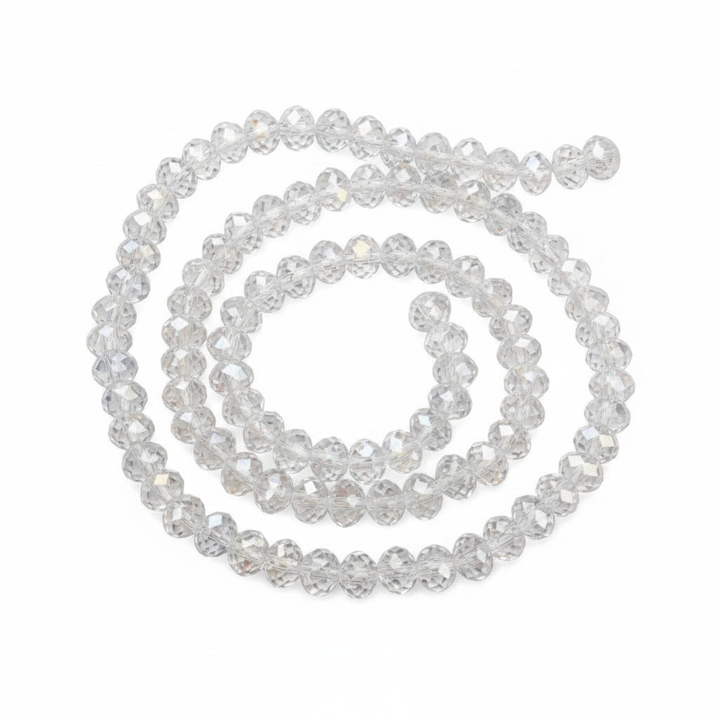 6x8mm Crystal Rondelle Bead Strand – Approx 70 Beads – Crystal