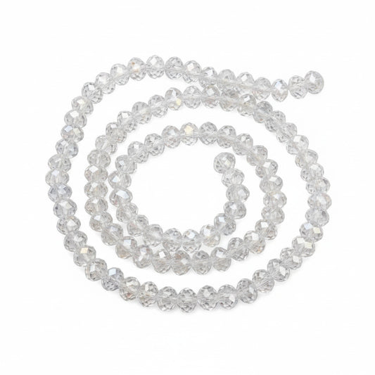 6x8mm Crystal Rondelle Bead Strand – Approx 70 Beads – Crystal