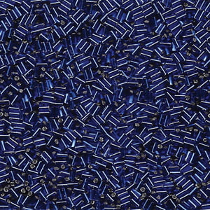 3mm Miyuki Bugle Beads (Size #1) - 7g Bag - Silver Lined Dark Sapphire
