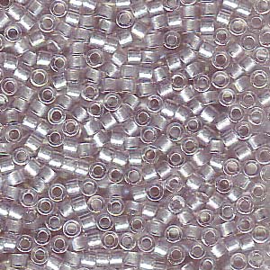 11/0 – Miyuki Delica - 5g Bag – Sparkle Pewter Lined Lt Tea Rose AB – DB1771
