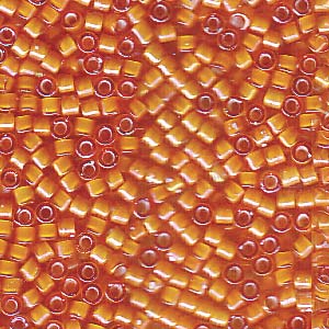 11/0 – Miyuki Delica - 5g – White Lined Orange AB – DB1777