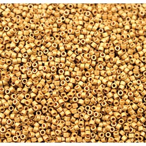11/0 – Miyuki Delica - 5g Bag – Duracoat Galvanised Matte Gold – DB1832F