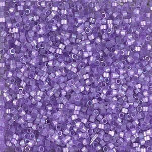 11/0 - Miyuki Delica - 5g Bag - Silk Inside Dyed Lilac AB - DB1868