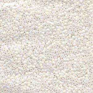 11/0 – Miyuki Delica - White Pearl AB – DB202 - 50g Wholesale Bag