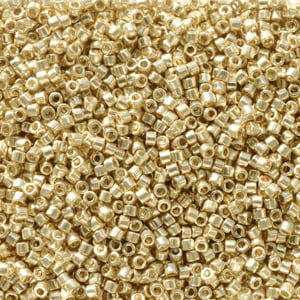11/0 – Miyuki Delica - 5g Bag – Duracoat Galvanised Pale Gold – DB2501
