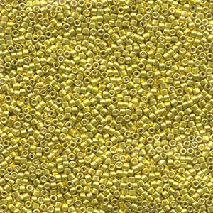 11/0 – Miyuki Delica - 5g Bag – Galvanized Dark Yellow Dyed – DB424