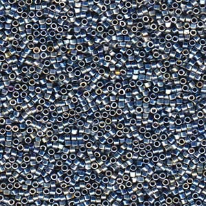 11/0 – Miyuki Delica - 5g Bag – Silver Blue Gold Iris (Palladium Plated AB) – DB545