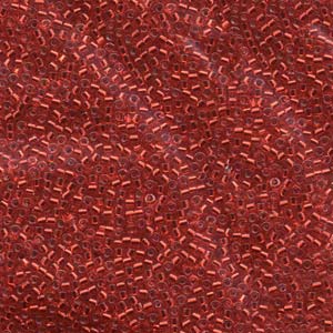 11/0 – Miyuki Delica - 5g Bag – Silver Lined Dyed Red – DB602