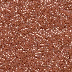 11/0 – Miyuki Delica - 5g Bag – Silver Lined Peach Alabaster Dyed – DB622