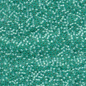 11/0 – Miyuki Delica - 5g Bag – Silver Lined Mint Green Alabaster – DB627