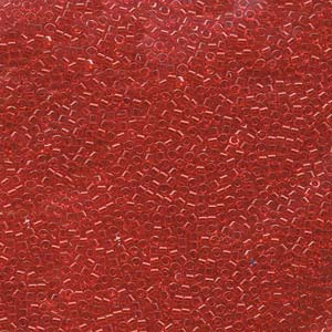 11/0 – Miyuki Delica - 5g Bag – Transparent Red Orange – DB704
