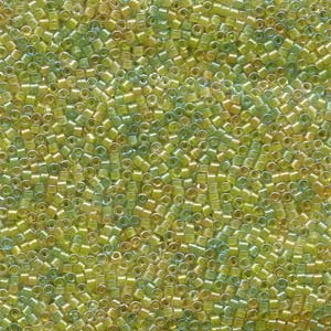 11/0 – Miyuki Delica - 5g Bag – Lined Amber Peridot Mix – DB983