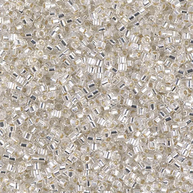 11/0 – Miyuki Hex Cut Delica - 5g Bag – Silver Lined Crystal – DBC0041