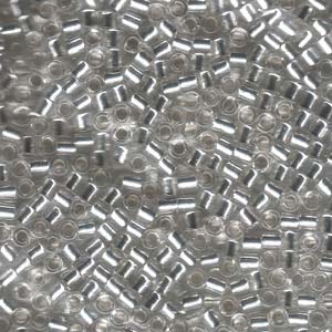 8/0 – Miyuki Delica - 5g Bag – Silver Lined Crystal – DBL0041