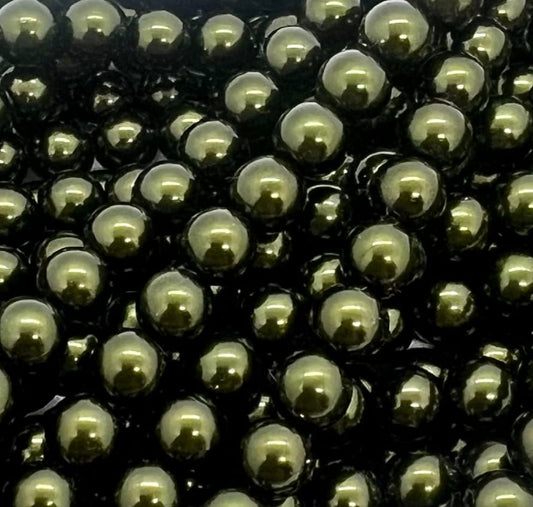 6mm Czech Round Glass Pearl - Bag of 50 – 70058 – Hunter Green