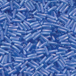 6x2mm Twisted Miyuki Bugle Beads 10g – Matte Transparent Sapphire AB