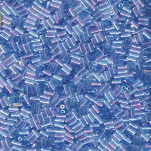 3mm Miyuki Bugle Beads (Size #1) - 7g Bag - Transparent Aqua AB