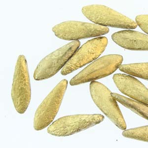 Czech Glass Dagger Beads 5x16mm - Strand of 25 - Etched Crystal Full Amber