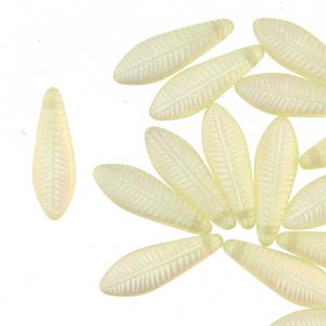 Czech Glass Dagger Beads 5x16mm – Strand of 25 – Yellow Transparent Laser Feather