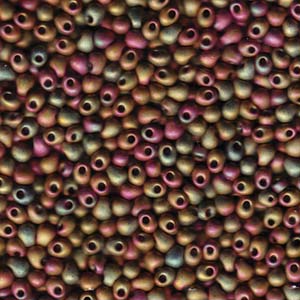 Miyuki Drops 3.4mm - 10g Bag - Matte Metallic Khaki Iris
