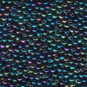 Miyuki Drops 3.4mm - 10g Bag - Mixed Blue Green Iris
