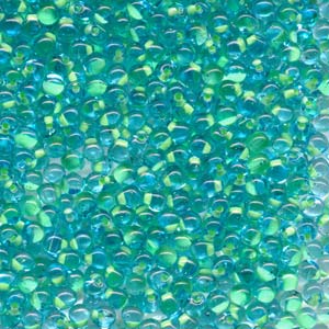 Miyuki Drops 3.4mm - 10g Bag – Mint Green Lined Light Blue