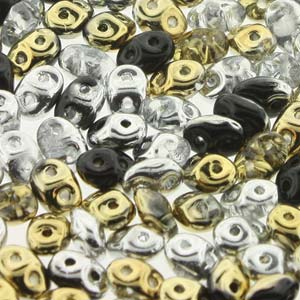 SuperDuo 2.5x5mm 24g Tube – Silver and Gold
